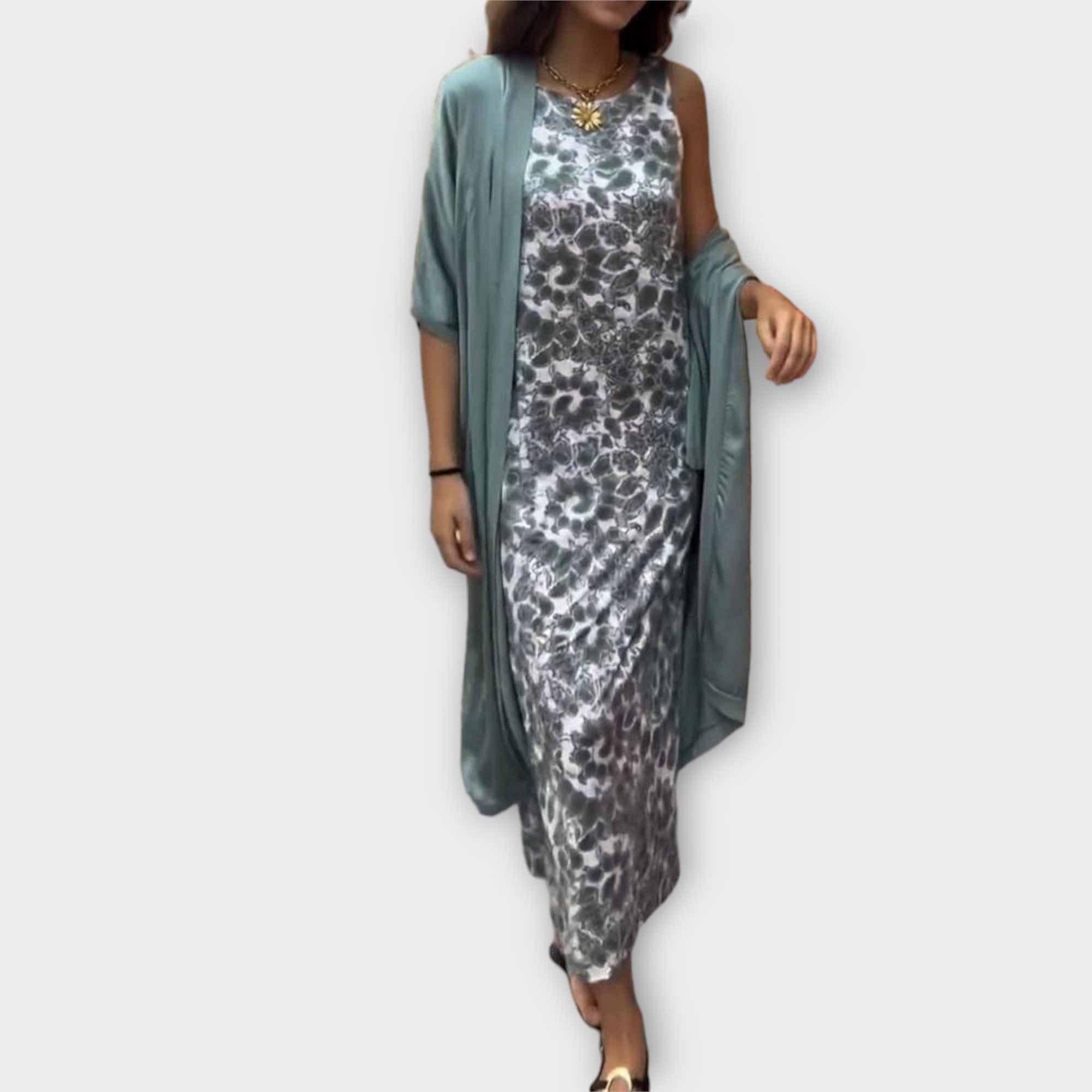 Viviana - Gelbes elegantes Pailletten-Ensemble