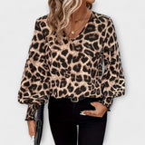 Sara – Blusa elegante com padrão de leopardo