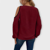 Scarlett - Blusa cor creme com decote quadrado