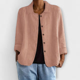 Mira – Altrosafarbene leichte Strickjacke