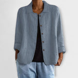 Mira – Altrosafarbene leichte Strickjacke
