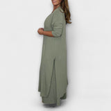 Olivgrünes stilvolles Damen-Co-Ord-Set