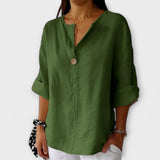 Nicole - Elegante blusa bege com decote em V
