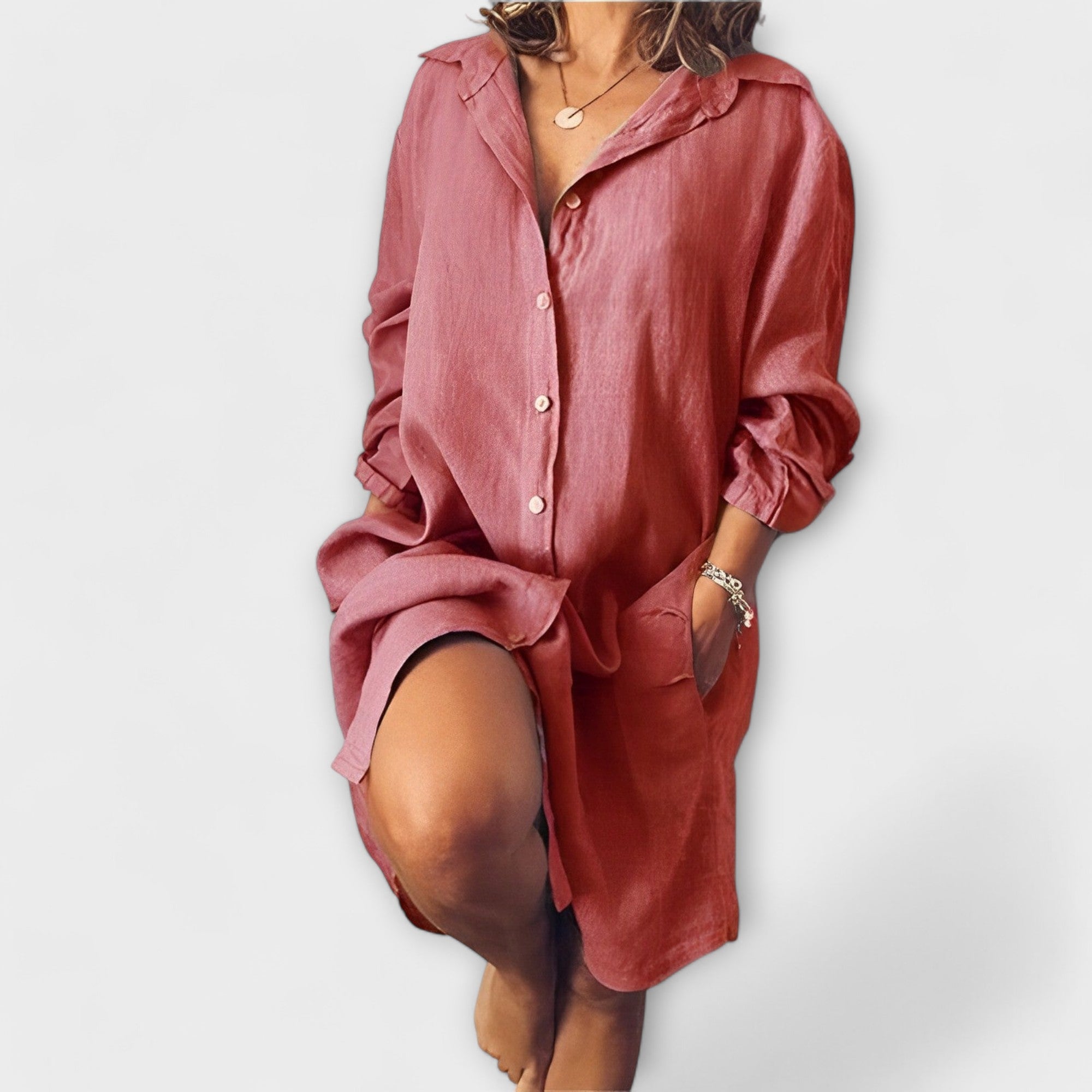 Silvia - Weißes lässiges Longshirt