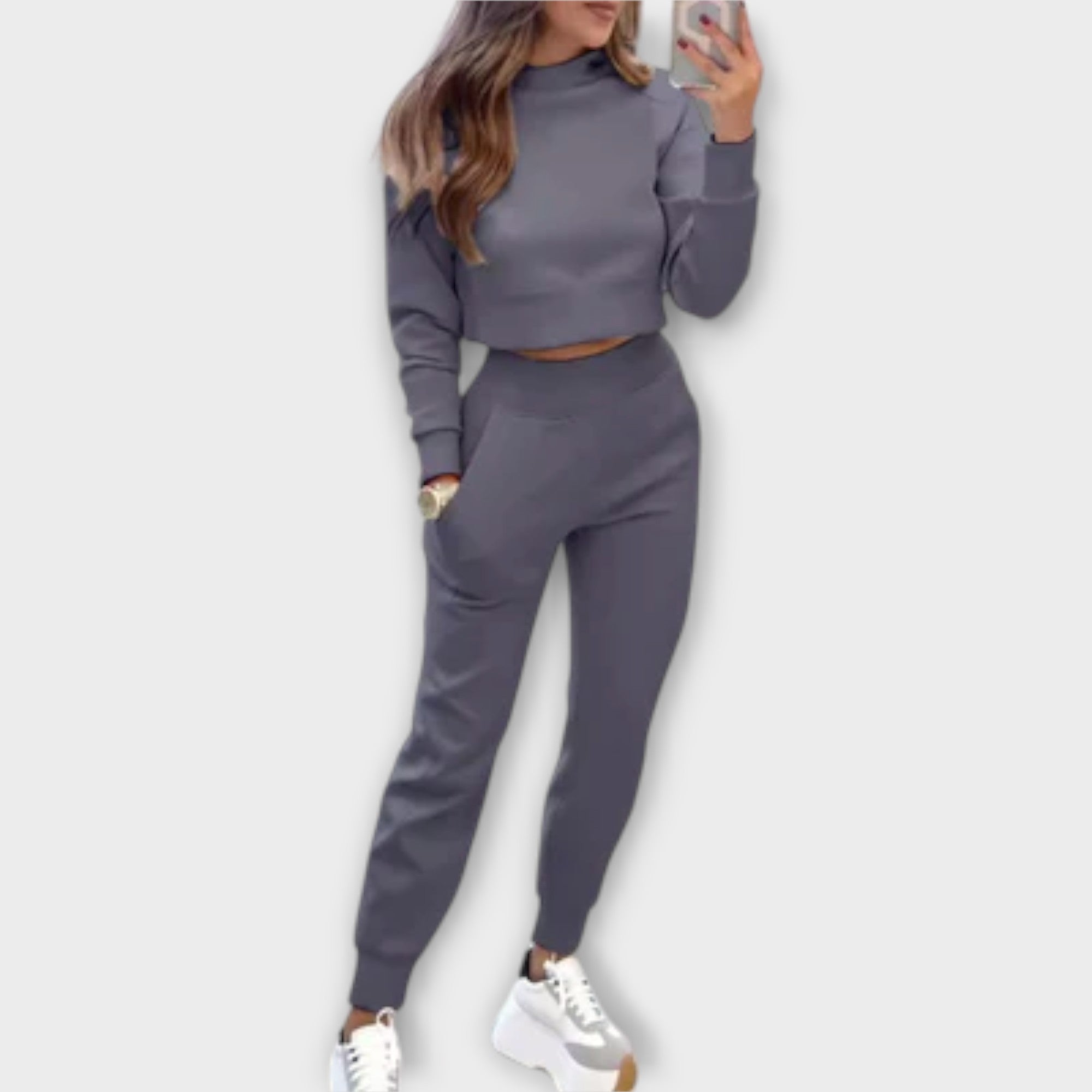 Brooklyn - Cremefarbener lässiger Jogginganzug