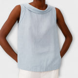 Brianna - Beiges elegantes ärmelloses Top
