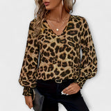 Sara – Blusa elegante com padrão de leopardo