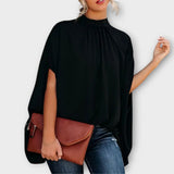 Jacqueline – Rotes Crop-Top mit Raffungen und Ballonärmeln