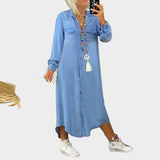 Maxi-Jeanskleid mit langen Ärmeln