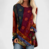 Blusa feminina elegante com estampa étnica