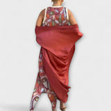 Selviane - Rotes Maxikleid mit passendem Cardigan