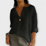 Nicole - Elegante blusa bege com decote em V