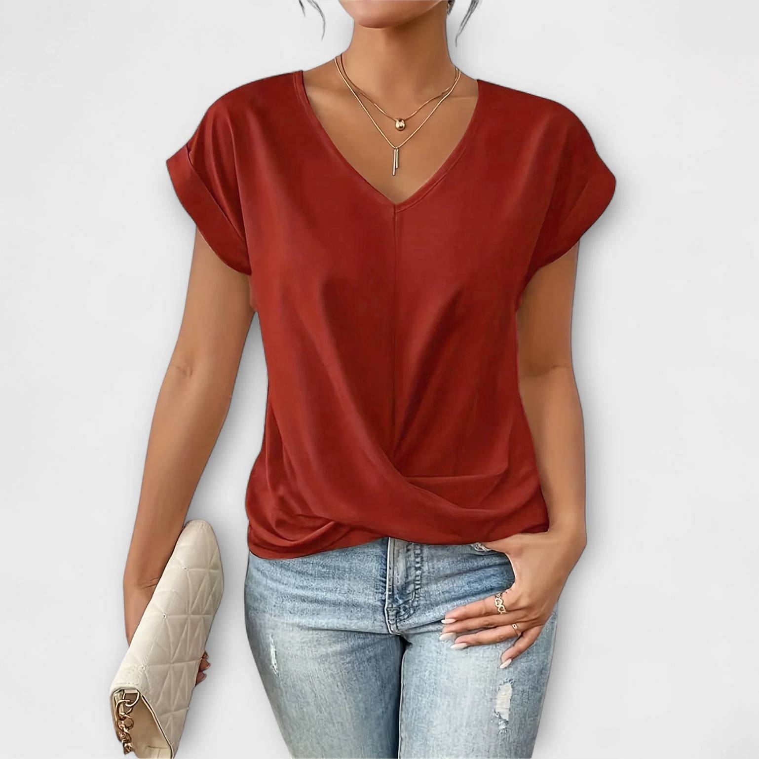 Eloise - Altrosa Top com decote em V
