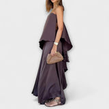 Ruby - Graues Set mit Bandeau-Top und Rock