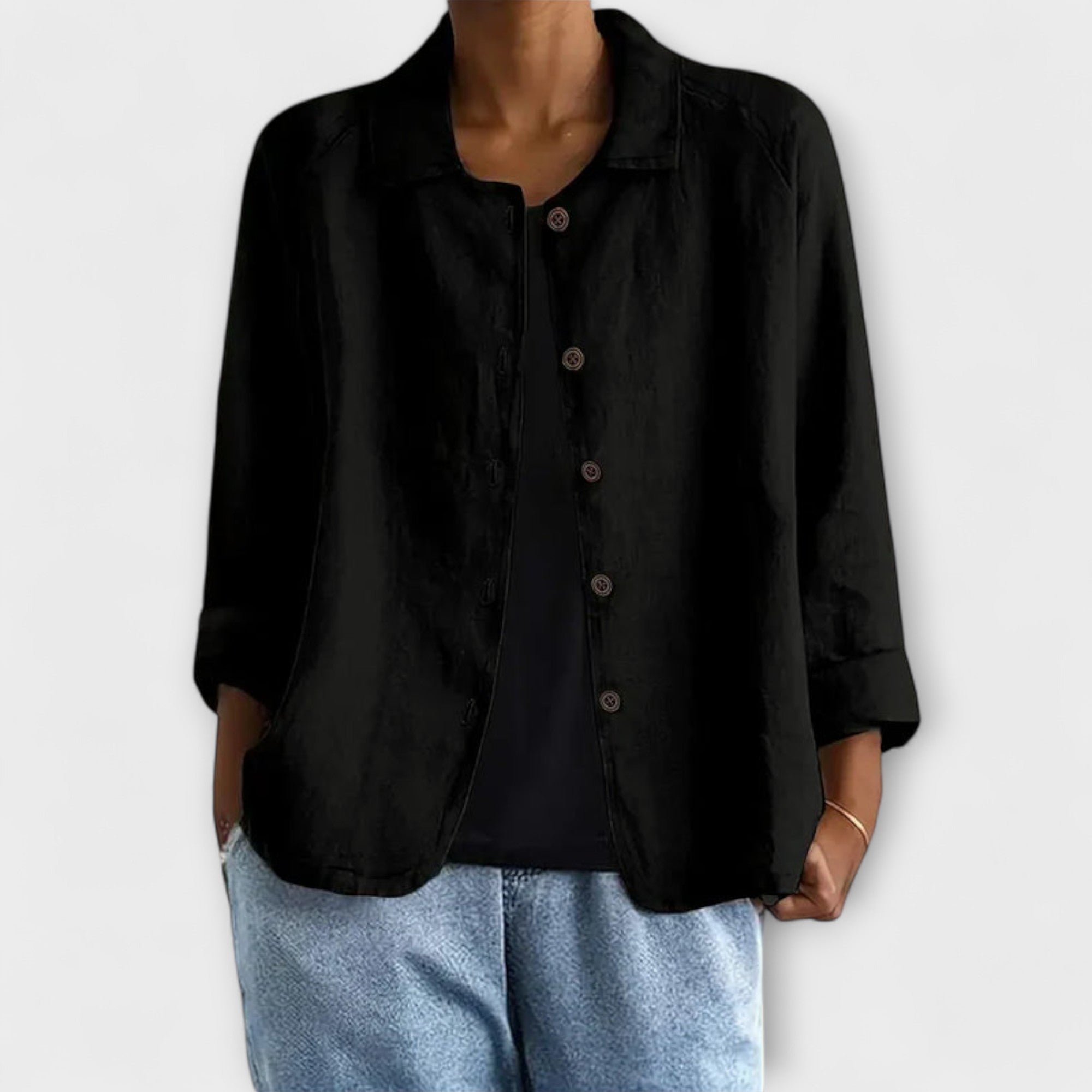 Mira – Altrosafarbene leichte Strickjacke
