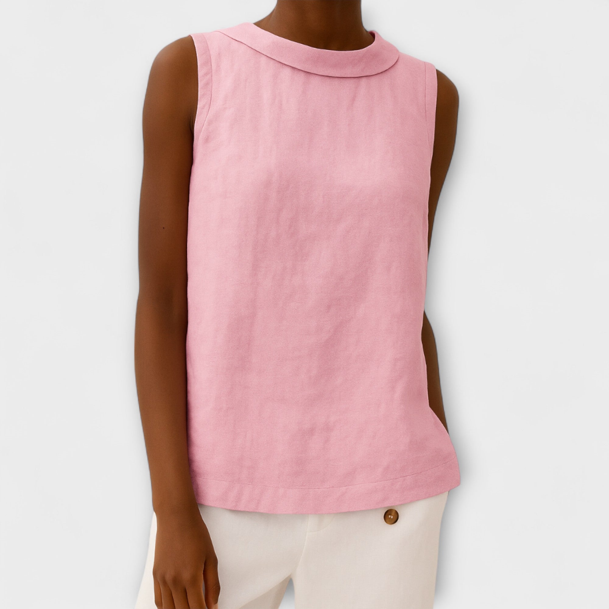 Brianna - Beiges elegantes ärmelloses Top
