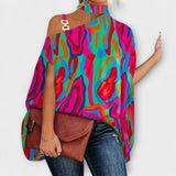 Nati – Bluse mit Carmen-Ausschnitt und grafischem Muster