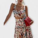 Heather - Buntes Set mit Top und Maxi-Rock