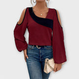 Scarlett - Blusa cor creme com decote quadrado
