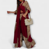 Moriel - Cremefarbenes Set mit langem Cardigan