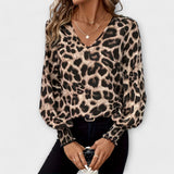 Sara – Blusa elegante com padrão de leopardo