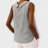 Brianna - Beiges elegantes ärmelloses Top