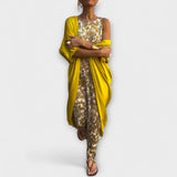 Viviana - Gelbes elegantes Pailletten-Ensemble