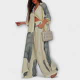Moriel - Cremefarbenes Set mit langem Cardigan