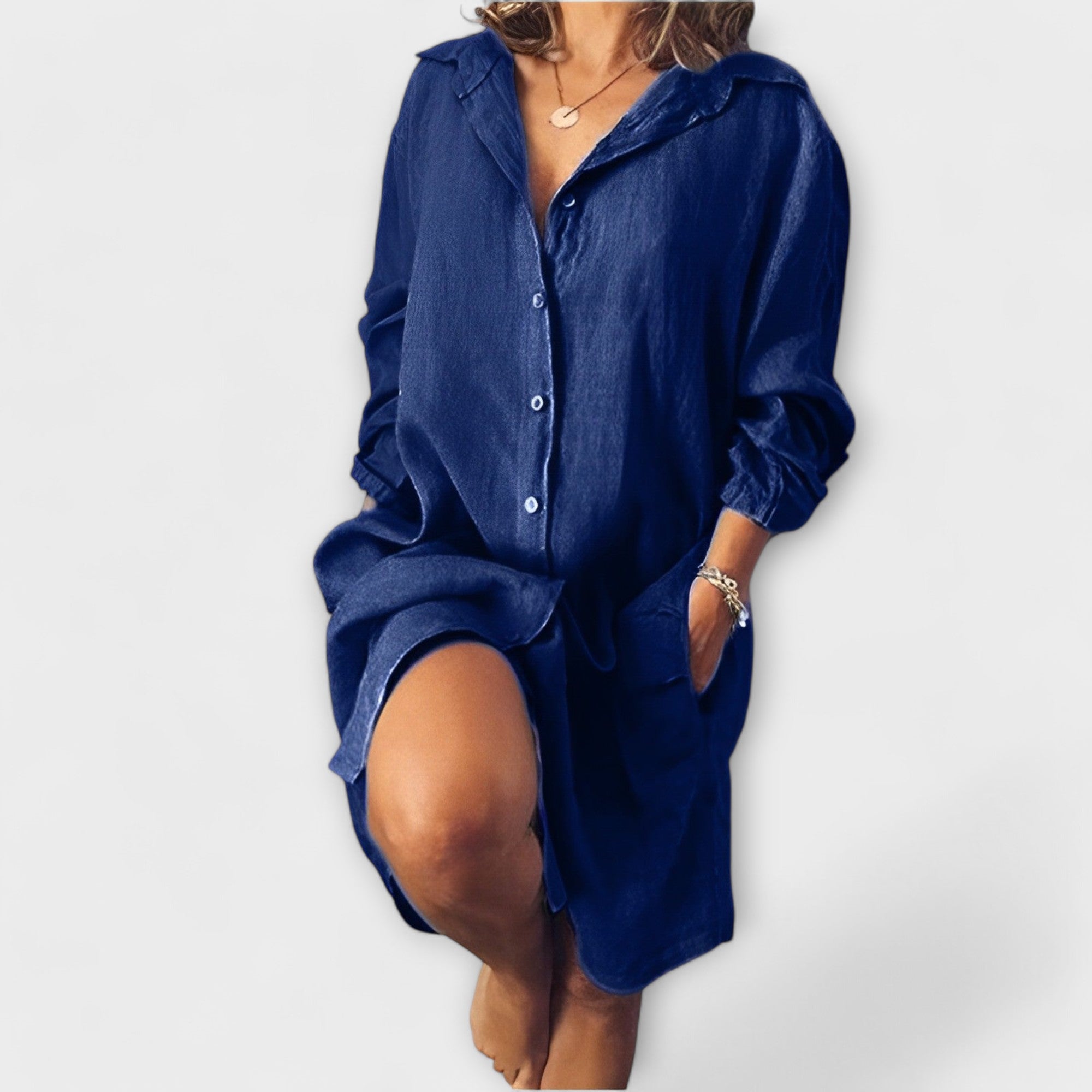Silvia - Weißes lässiges Longshirt