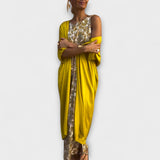 Charlotte - Gelbes Kleid mit passendem Pailletten-Cardigan