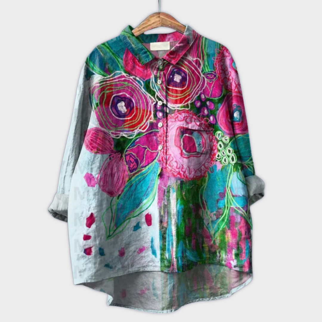Magdalena - Damenbluse mit Blumenmuster