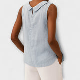 Brianna - Beiges elegantes ärmelloses Top