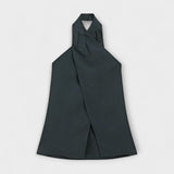 Leah – Blaues Neckholder-Top mit Rückenausschnitt