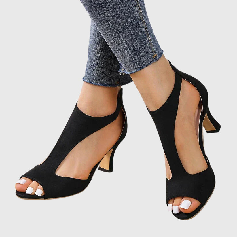 Edeltraud - Rosafarbene Riemchen-Pumps