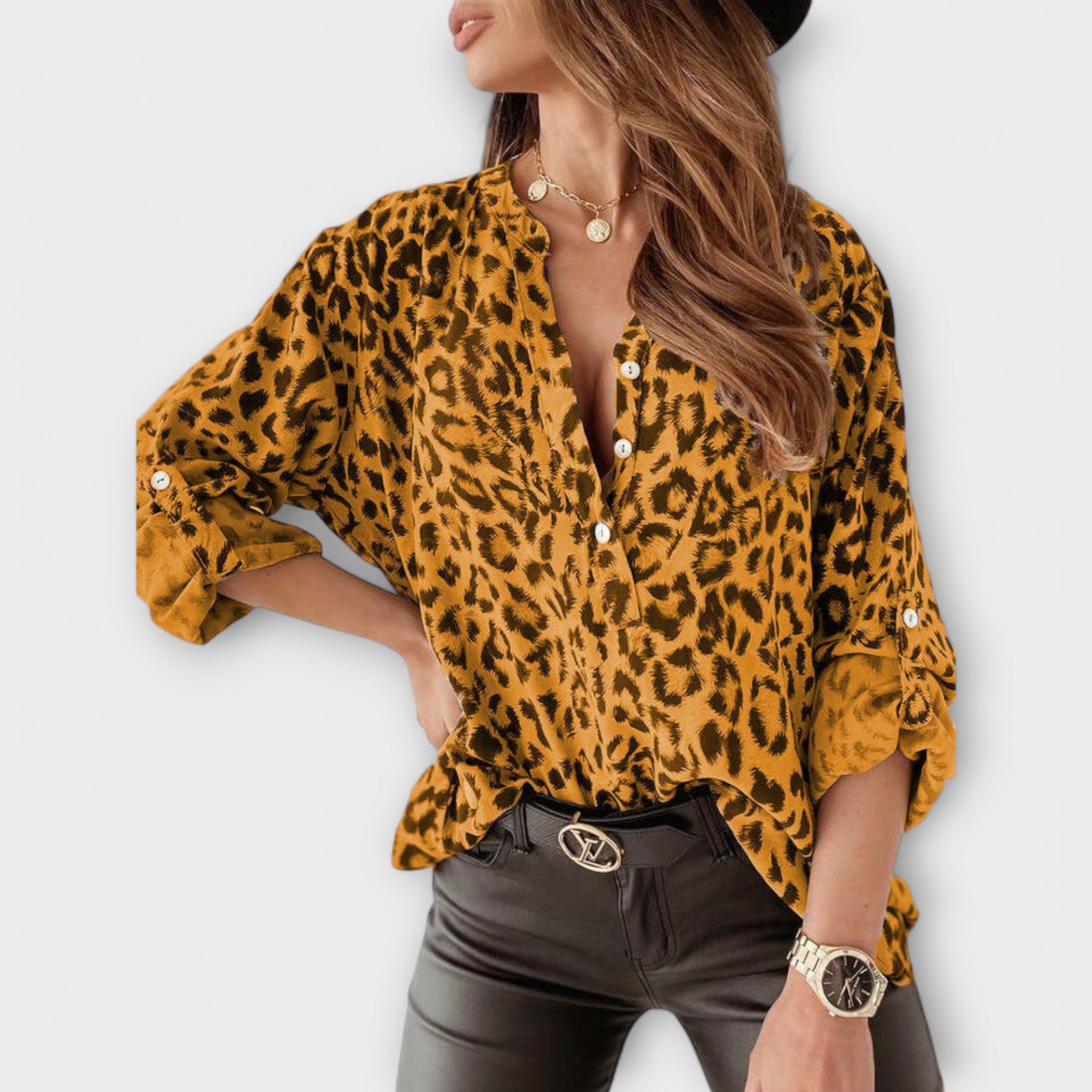 Clara – Modische Bluse mit Leopardenmuster