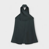 Leah – Blaues Neckholder-Top mit Rückenausschnitt