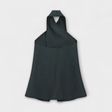 Hannah – Blaues Neckholder-Top mit Rückenausschnitt