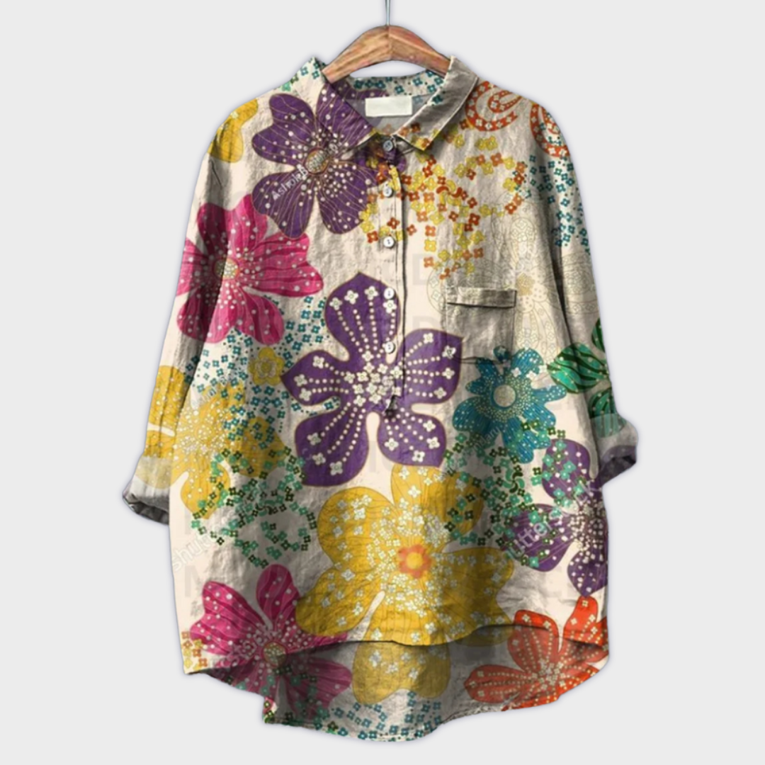 Magdalena - Damenbluse mit Blumenmuster