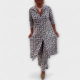 Camilla - Schwarz-weisses Set mit geometrischem Print