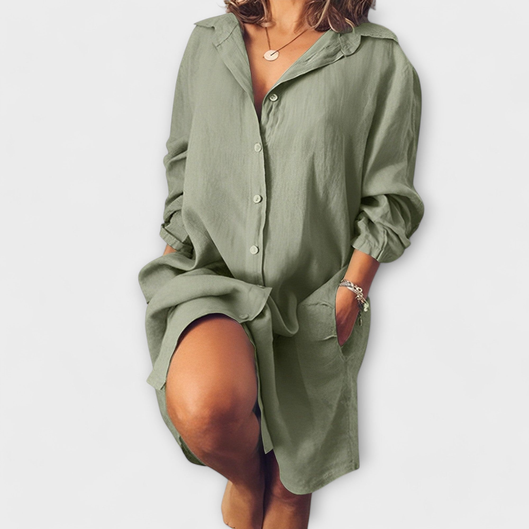 Silvia - Weißes lässiges Longshirt