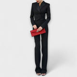 Noa - Schwarzes Blazer-Set mit Perlendetail