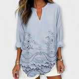 Aria – Céu-azul arejado com blusa de ponto aberto