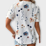 Emily - Rosa Bluse mit Blütenmuster und Spitze