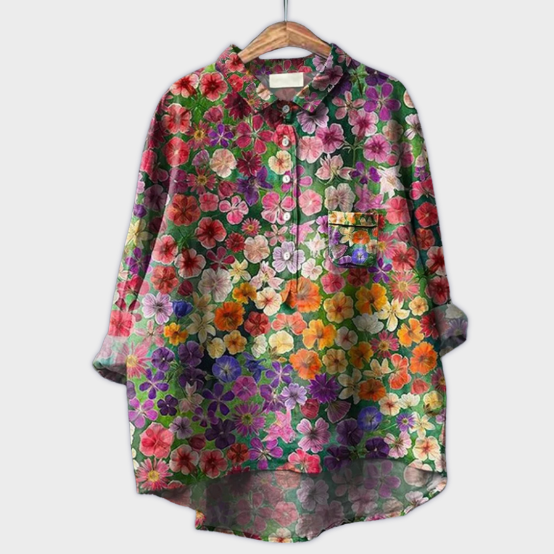 Magdalena - Damenbluse mit Blumenmuster