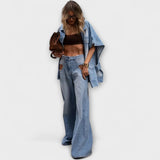 Blair - Blaues Denim-Set mit weiter Hose