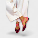 Sieghild - Slingpumps mit Zebraprint in Pink