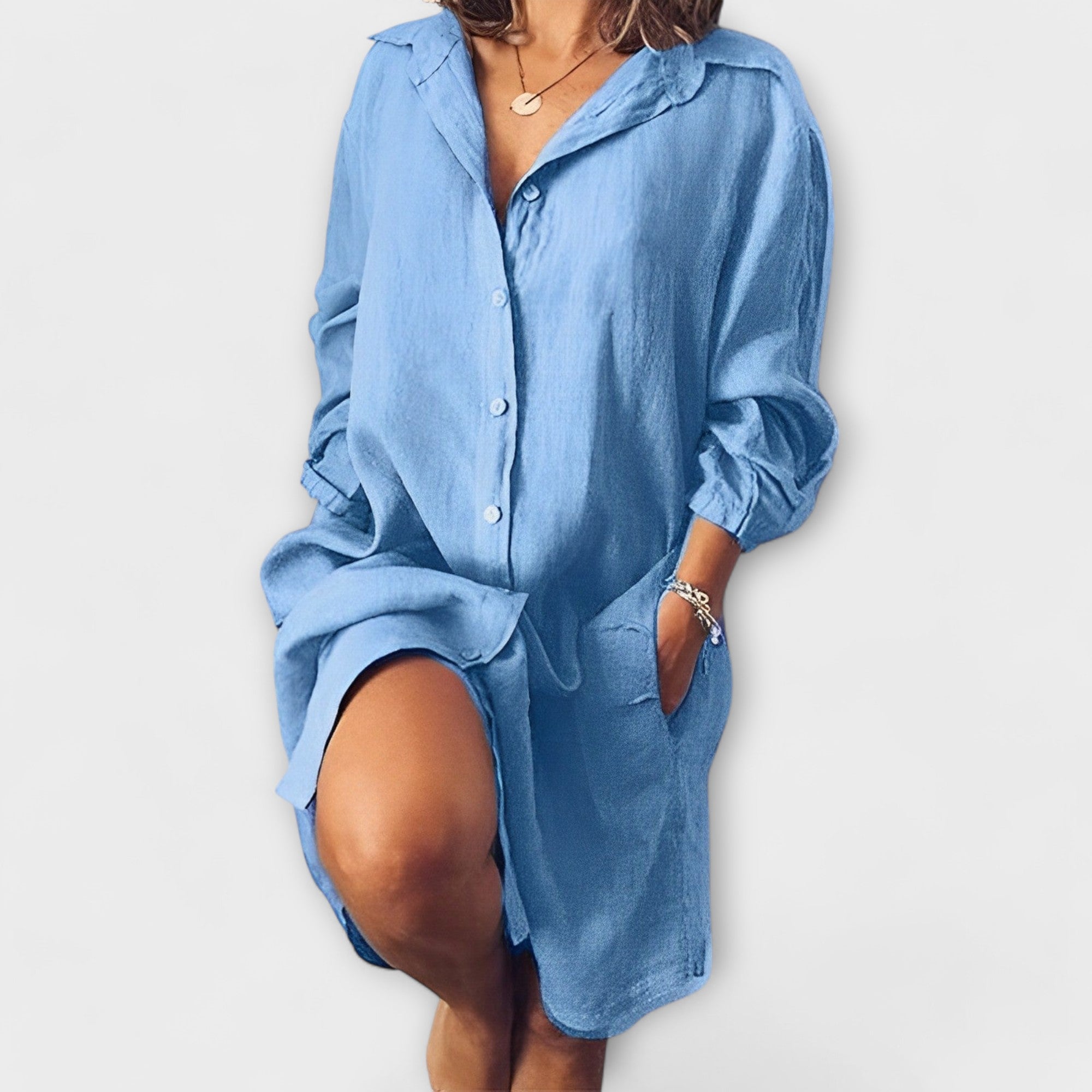 Silvia - Weißes lässiges Longshirt