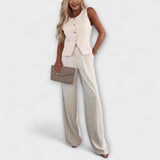 Hazel - Cremefarbenes Set mit Weste und Hose