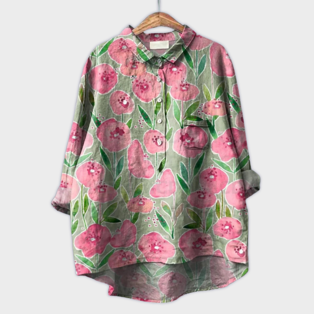 Magdalena - Damenbluse mit Blumenmuster