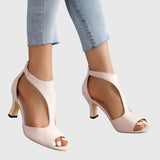 Edeltraud - Rosafarbene Riemchen-Pumps